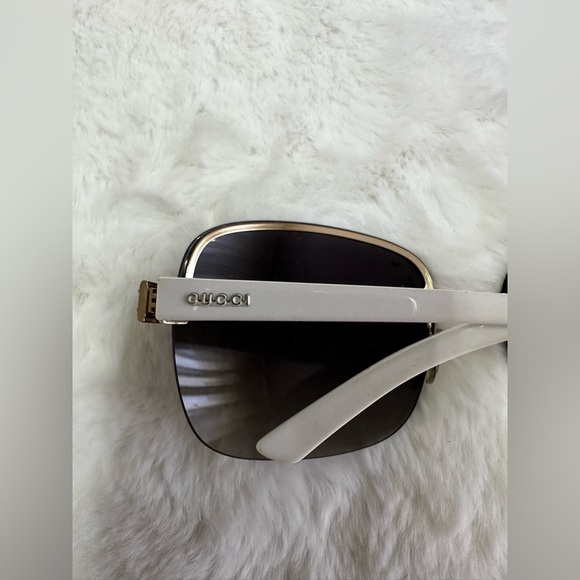 Gucci white and and red and green stone with gray lenses Sunglasses main image 8